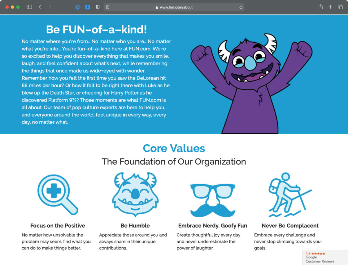 Fun.com Website Screenshot
