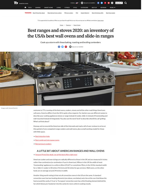 An article detailing information about the best ranges and stoves