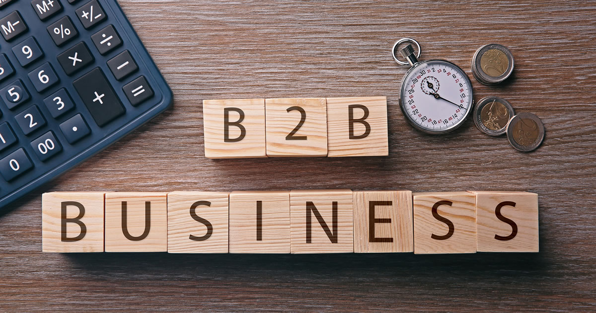 Wooden blocks spelling out B2B Business