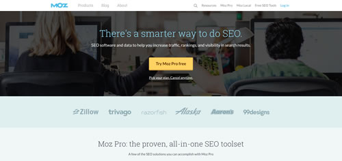 Moz website homepage screenshot