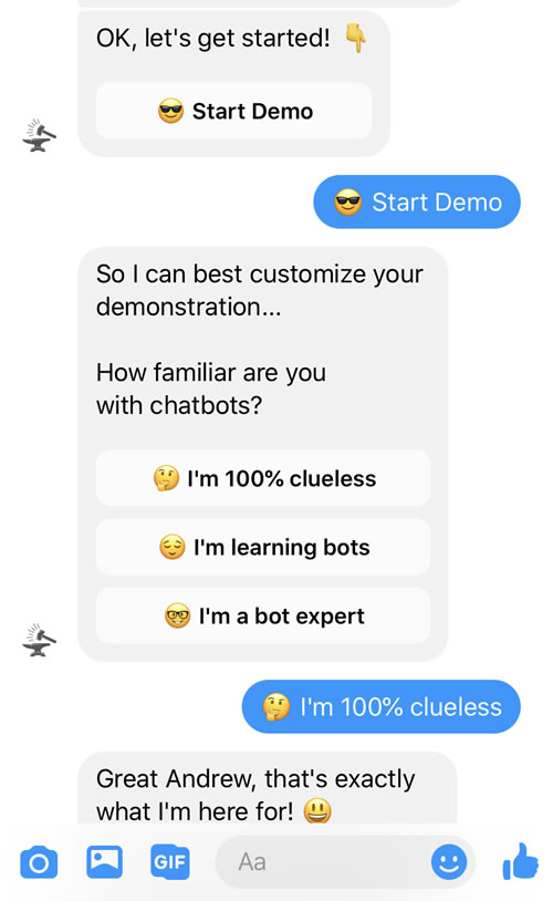 Chatbot demonstration