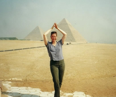 Writer Colette Rice during a trip to Egypt in 2000