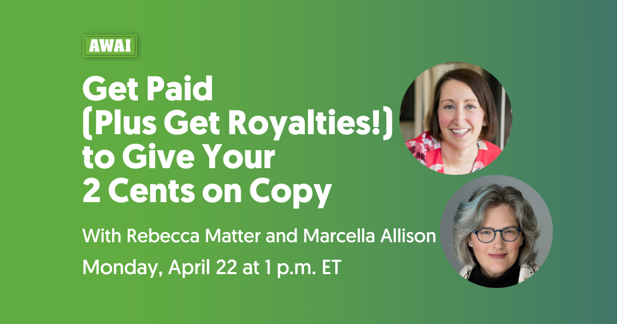 Get Paid (Plus Get Royalties) to Give Your 2 Cents on Copy