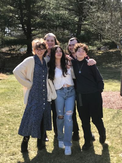 Melanie and her kids celebrated
	Easter together this past spring.