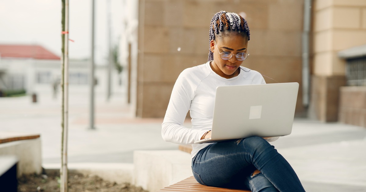 Writer working on an email for a client