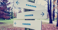 Sign with the word career pointing in different directions