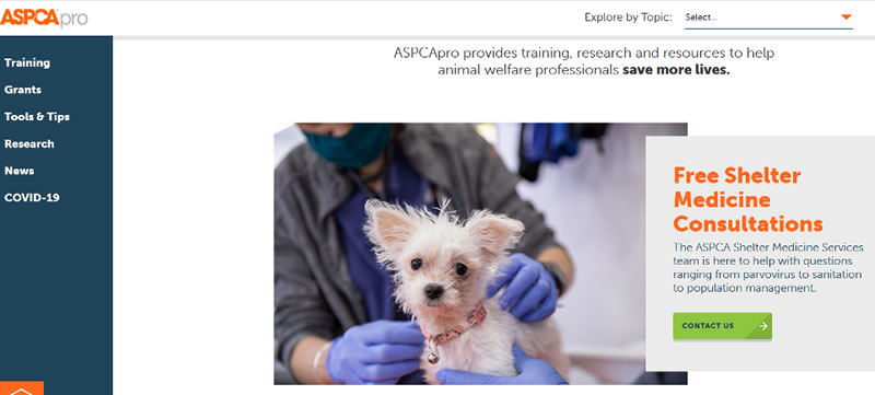 Screen shot of ASPCApro site