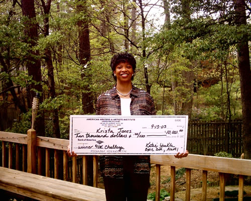 Krista Jones with her $10K Check